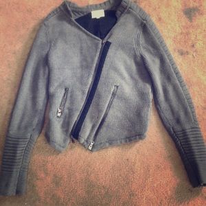 Knit zip up jacket